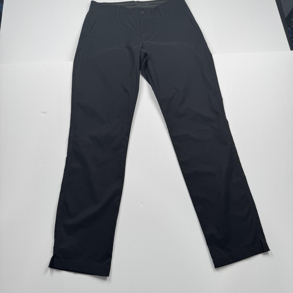Under Armour Pants Mens 34x34 Gray Plaid Straight Leg Golf Performance Stretch